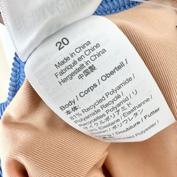 J.Crew Ribbed One Strap One Piece Swimsuit Stretch Padded Plus Size US 20 NWT - Picture 7 of 13